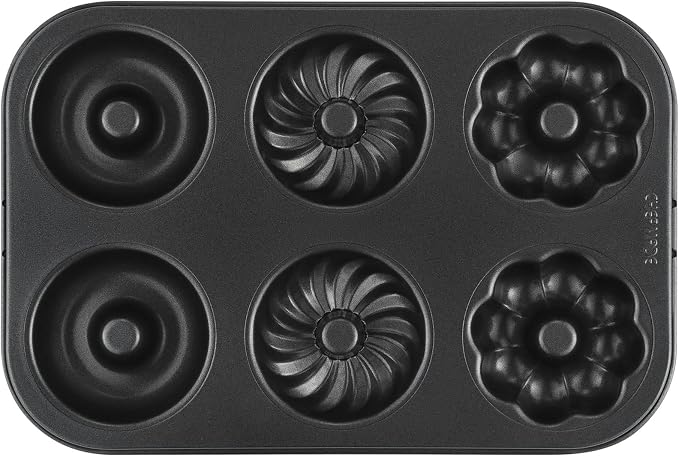 CHEFMADE Donut Pan, Nonstick 6 Cavity Pattern Doughnut Pan for Baking