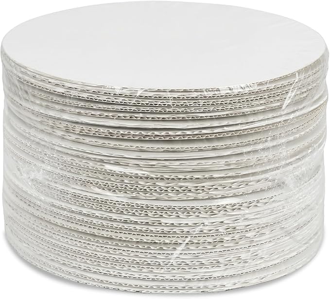 HORLIMER 50 Pack Cake Boards 10 Inch Round, Food-Grade Circle Cardboard Cake Drums Base, White Cake Plates for Birthday, Party, Wedding Display