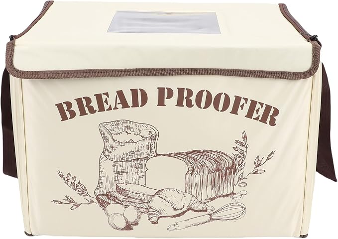 Pssopp Foldable Bread Proofing Box Dough Proofer 3 Zone Heating 50-113F Timer 48H Insulated for Home Bakers with Transparent Window and 15.7x11.8x11.8in Capacity (US Plug 110V)