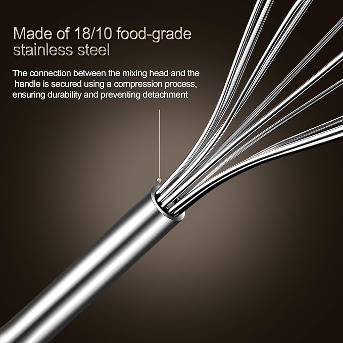 Stainless Steel Small Whisk, 10-Inch | For Cooking, Cheese, Coffee, Flour, Eggs。which works great for cups and small containers