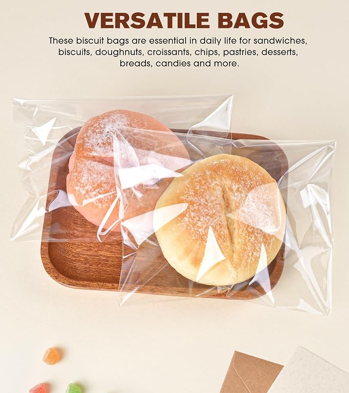 300 Pcs Clear Self Sealing Cellophane Bags, 6x9 Inches Cookie Bags Resealable Cellophane Bag for Packaging Cookies, Candy, Gifts, Favors and Products, 3 Mils Individual Self Adhesive Wrappers