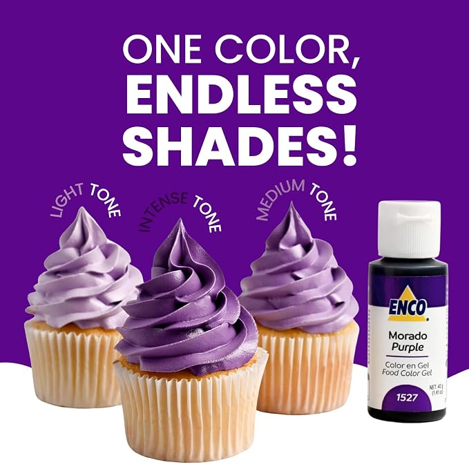 ENCO Food Coloring Gel Purple 1.41 oz (40g) Concentrated, Vegan