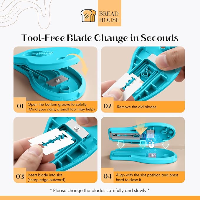 Bread Lame Sourdough Scoring Tool, Extractable & Magnetic Bread Scoring Tool, Bread Scoring Knife for Sourdough Bread Baking, Bread Scorer Tool with 5 Replaceable Razor Blades
