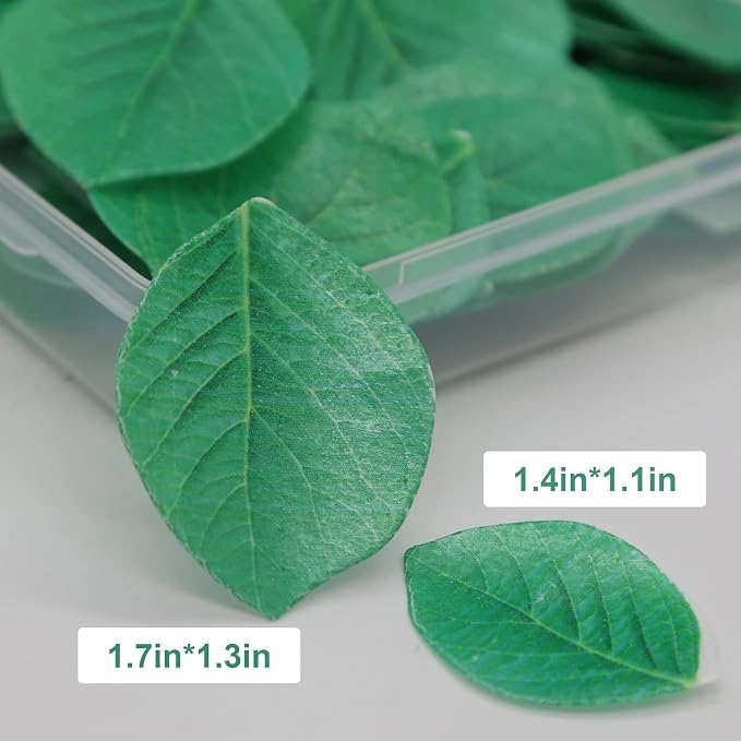 92pcs Edible Leaves Edible Green Cake Cupcake Toppers Edible Wafer Paper Leaf Cake Decoration for Hawaii Aloha Summer Theme Wedding Birthday Baby Shower Party