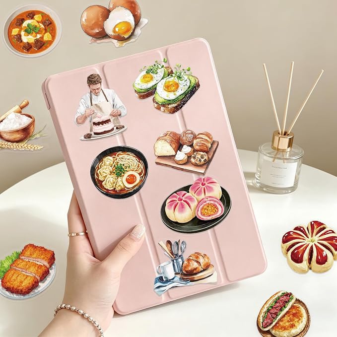 100Pcs Funny Baking Stickers Pack,Realistic Transparent Bakery PET Stickers,Cute Waterproof Sticker for Laptop,Stationery,Luggage Scrapbooking,Water Bottles,Phone Case,Bakery Themed Party Decorations