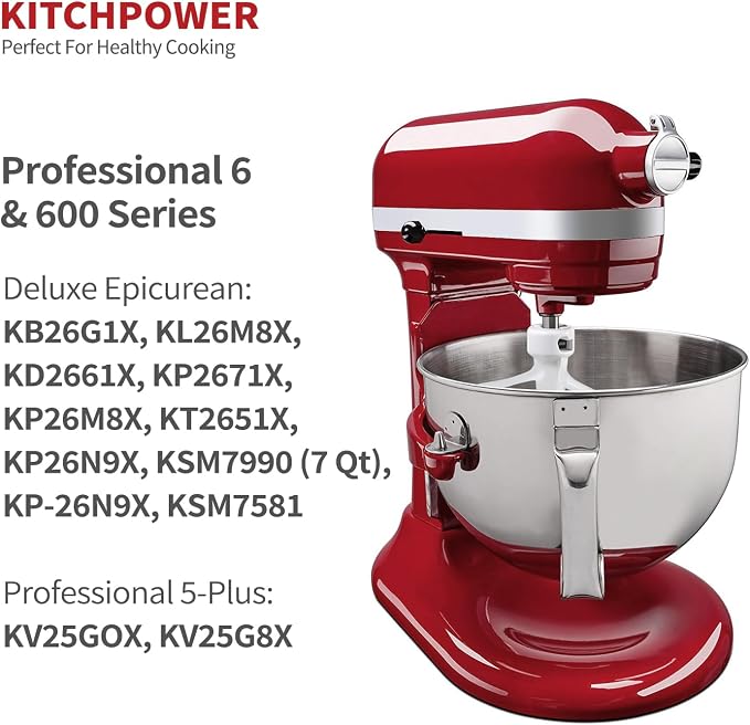 KITCHPOWER 6 Quart Flex Edge Beater for KitchenAid Bowl-Lift Stand Mixers, Paddle Attachment Mixer Accessory