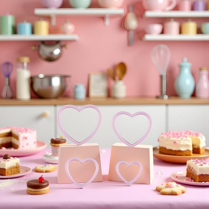 4 Pieces Heart Cookie Cutters Set Different Sizes Cookie Cutters Molds For Sandwiches Fondant Cakes Baking Gadgets Cookie Mold Dessert and Candy Sculpting Tools Decorating Tools