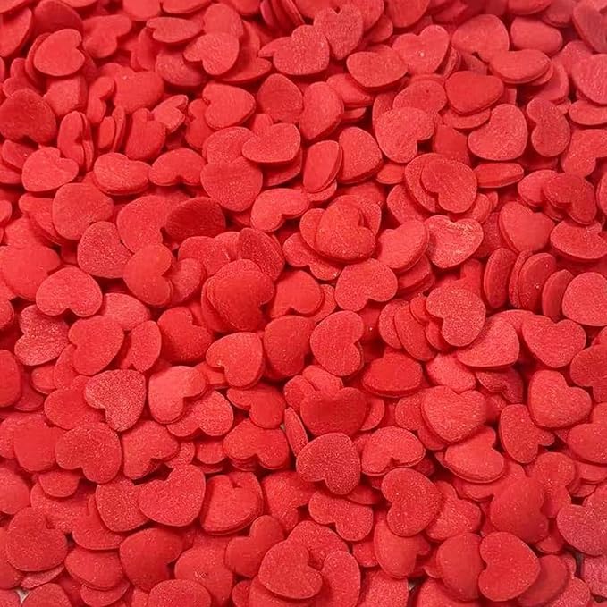 Valentines Sprinkles, Red Heart Sprinkles for Cake Decorating, Heart Sprinkles Edible for Baking, Ice Cream, Cookies, Cupcake Topper