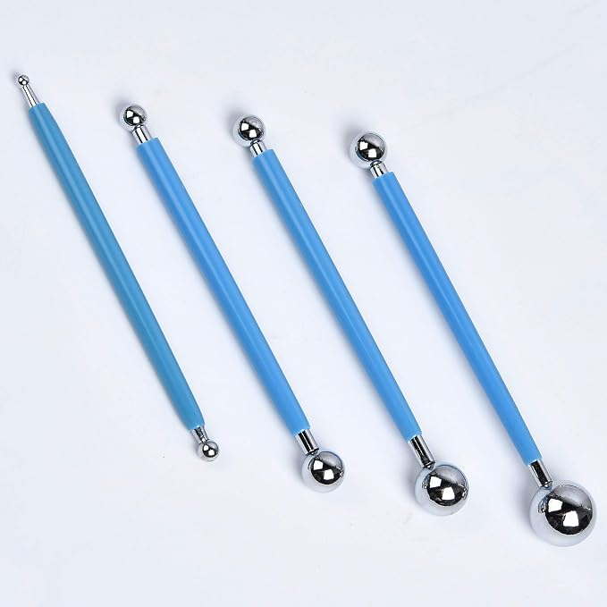Supkiir 33Pcs Clay Fondant Extruder Cake Decorating Supplies Sugar Modeling Tool, Clay Extruder Gun with Sugar Paste Extruder, Ball Stylus Dotting Cake Crafts Clay Sculpting Tools