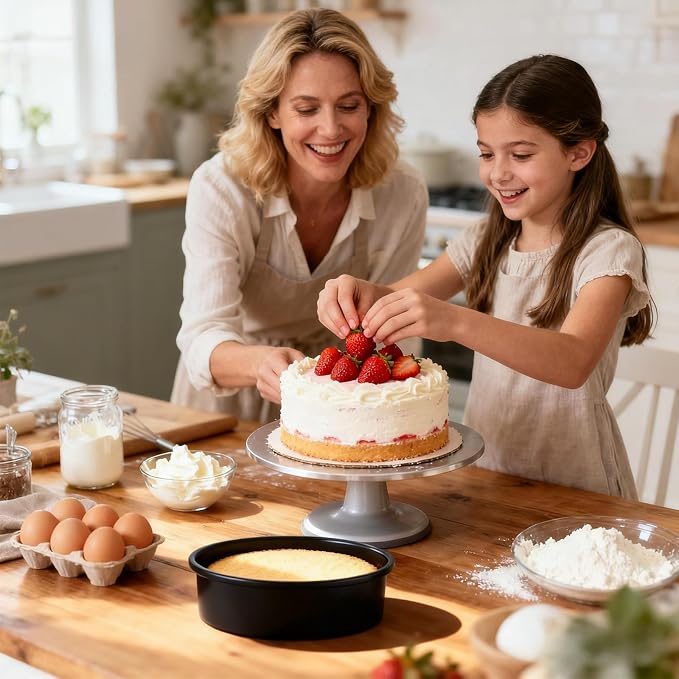 Beasea Round Cake Pans, 3 Pack 8 Inch Carbon Steel Round Cake Pan with Removable Bottom, Nonstick Baking Mold Tin for Cheesecake