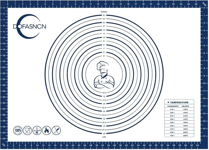 Silicone Pastry Mat for Rolling Dough Non Slip Non Stick Dough Mat for Restaurants & Home Baking (blue, 19.7"x27.6")
