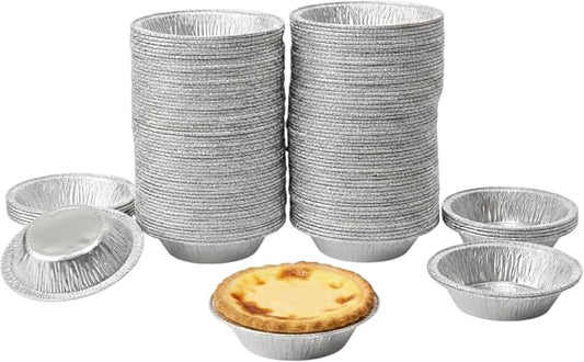 Aluminum Foil Tart Pans, 3 3/8 Inch, 200 Count | Mini Pie Tins, Made in USA, Disposable