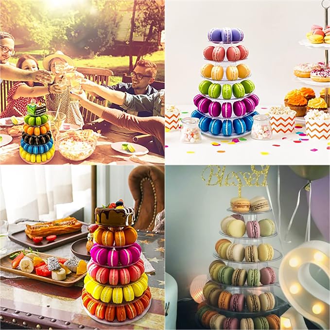 Macaron Tower Stand, 6 Tiers Macaron Display Macaroon Stand Tower Desserts Cupcake Holder Platter for Wedding, Birthday Party, Baby Shower, Party Decoration by Greatstar…