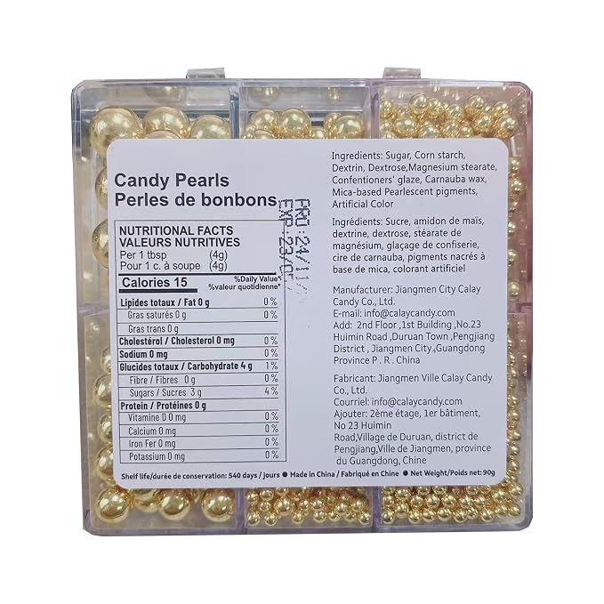 Sentovac Edible Gold Pearls Sprinkles 4 Size（2mm 4mm 7mm 1cm）Mix for Cake Decorating Candy Cupcake Cake Topper Cookie Baking Decorations Supplies