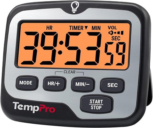 TempPro TM01 Kitchen Timers for Cooking with Count Up Countdown Timer, Digital Timer for Kids Students with Touch Backlight, Study Timers for Classroom Teacher Supplies(Previously ThermoPro)