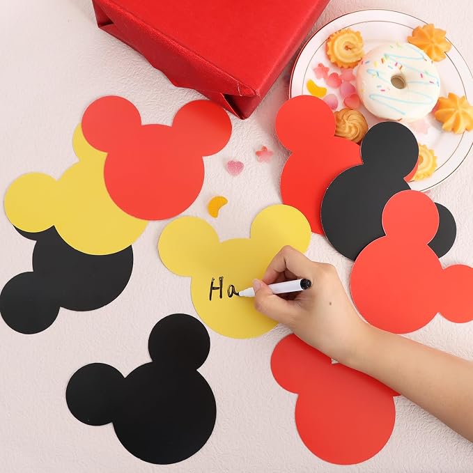 Vuzvuv 48Pcs 6In Paper Cutouts with 100Pcs Glue Points Stickers, Cut Outs Bulletin Board Decorations for Birthday Party Theme Decor Supplies