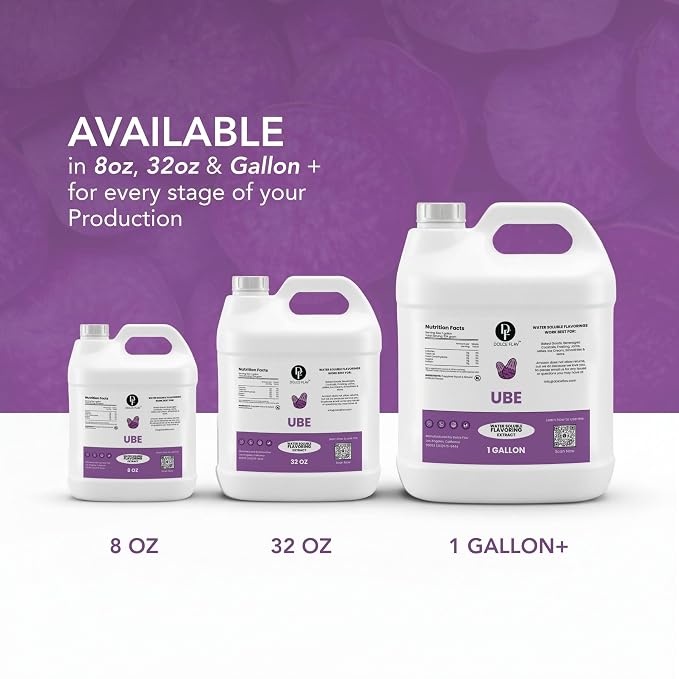 Dolce Flav Clear Ube Flavoring 32 oz – Bulk Purple Yam Extract for Ice Cream Shops, Beverage Manufacturing & Foodservice