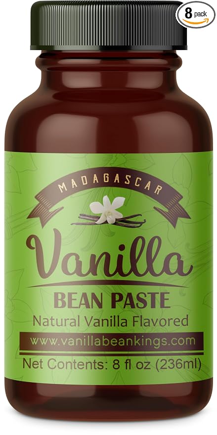 Vanilla Bean Paste for Baking and Cooking - Gourmet Madagascar Bourbon Blend made with Real Vanilla Seeds - 8 Fl Ounces