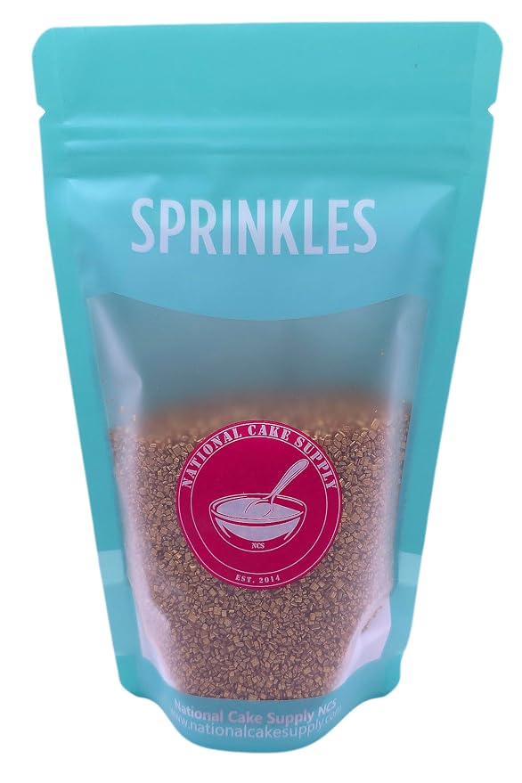 NCS Metallic Gold Coarse Sanding Sugar, Sparkling Decorating Sugar for Baking & Drink Rims, 7 oz