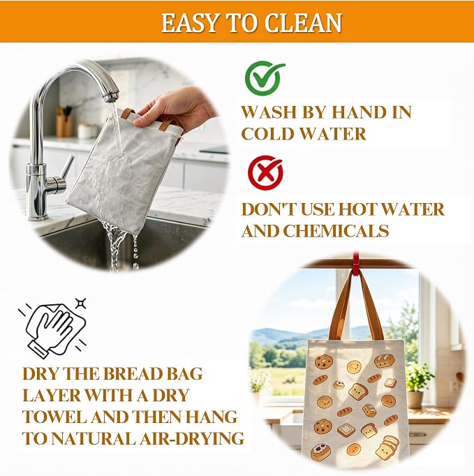 Linen Bread Bags for Homemade Sourdough Bread, Reusable 2-Pack XL 13x17 Inch Food-Safe Storage for Bakery Loaf, Breathable Fabric Keeps Bread Fresh Longer, No Plastic Lining Zipper Closure with Handle
