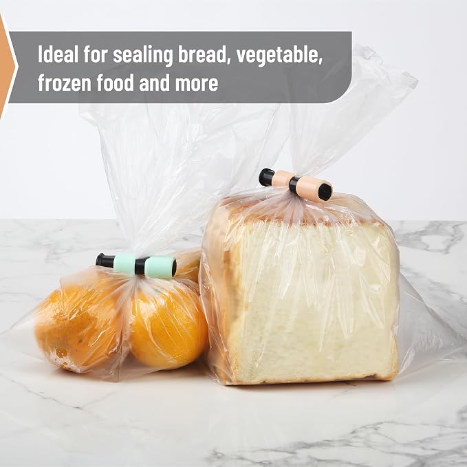 Mr. Pen- Squeeze and Lock Bread Bag Clips, 2.4 Inch, 8 Pack | Multicolor Squeeze Lock Clips, Reusable Bag Closures for Bread, Snacks, Coffee, Food Storage, Fits Thick and Thin Bags