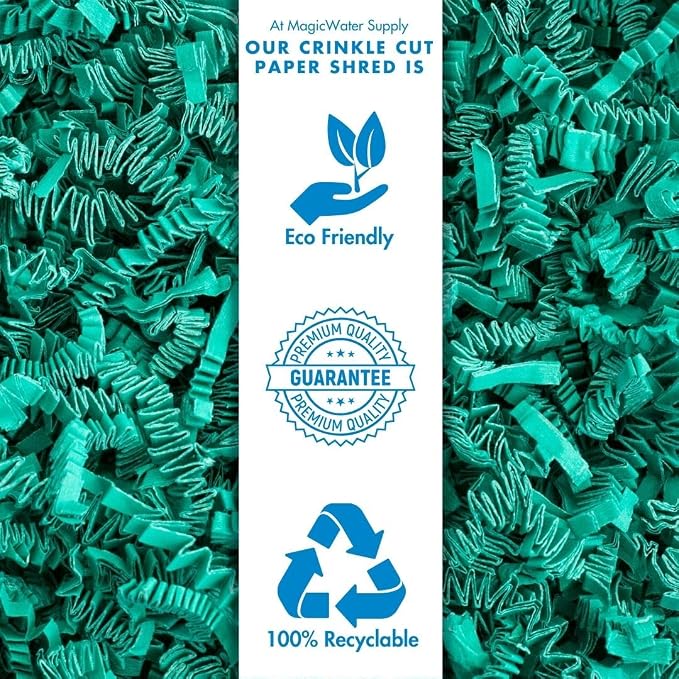 MagicWater Crinkle Cut Paper for Gift Baskets - 2LB - Teal - Perfect for Shredded Paper Filler, Basket Filler, Gift Boxes, Bridesmaid Gifts, Christmas Stuffers & More – Ideal for All Occasions