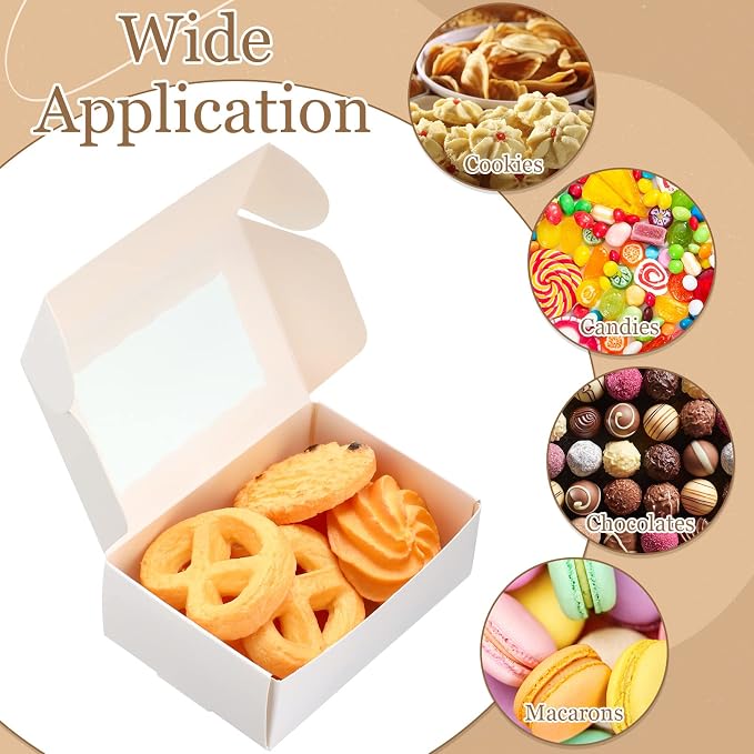 Yexiya 60 Pcs Homemade Soap Boxes 3.55 x 2.4 x 1.2 Inch Kraft Soap Box with Window Mini Gift Packaging Supplies for Homemade Bakery Candy Cookies Party Favor(White)