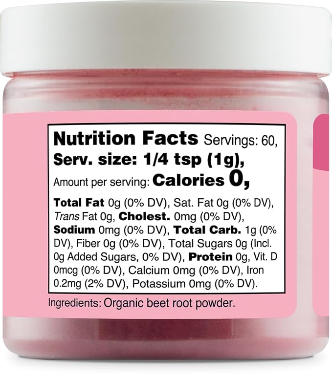 Nutricost Pink Plant Based Food Coloring From Organic Beet Root Powder (60 Servings) - Nutricolor Color Alternative For Food & Beverages