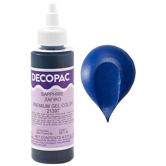 Sapphire Trend Premium Gel Color Cake Decorations, Bue Food Coloring - Blue Gel Color - 4 Fl Oz
