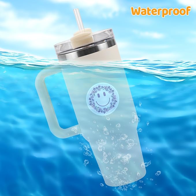 50PCS Smile Flower Stickers | Cute Water Bottle Stickers for Kids, for Teaching Rewards, Notebooks, Stationery, Luggage, Cartoon PVC Smile Face Stickers
