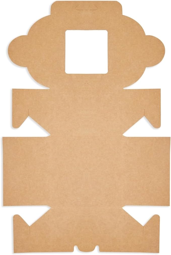 Juvale Cookie Boxes with Window - 50 Pack, 4 x 4 x 2.5 in Brown Cardboard - Pastry Containers & Cupcake Box for Baked Goods Packaging - Mini Treat Holders
