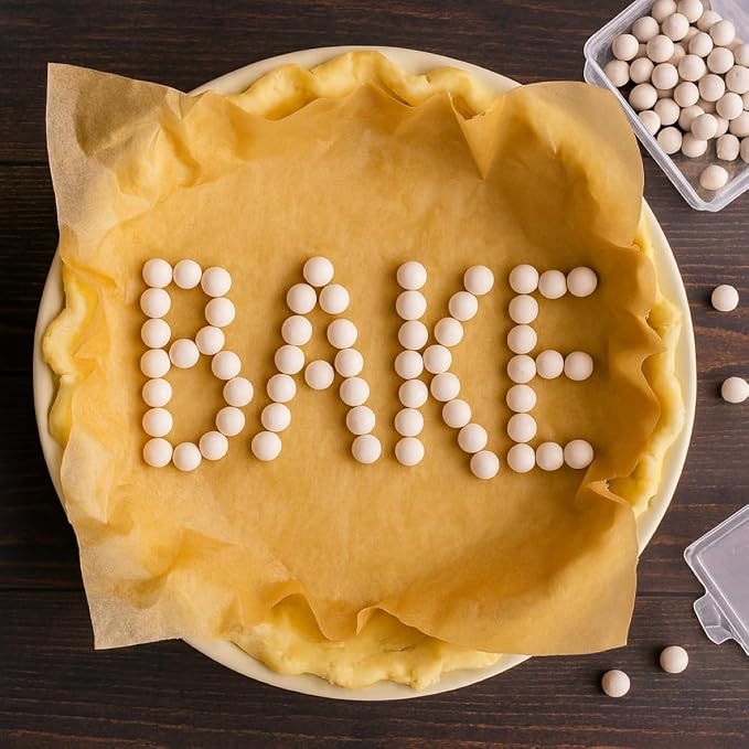 Mrs. Anderson's Baking Ceramic Pie Crust Weights, 270 Count, Natural Stoneware, For Blind Baking Pie Crusts And Tart Shells With Even Baking Results