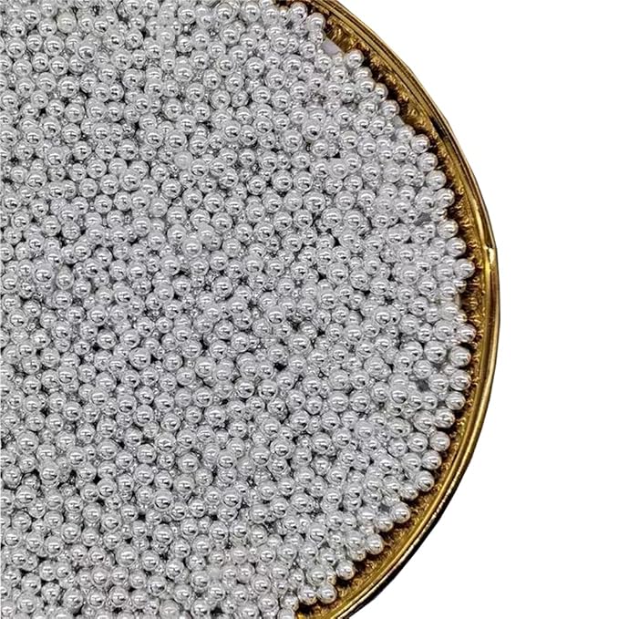Edible Pearl Sprinkles,Cake sprinkles,Cookie sprinkles,Sugar Pearl, Edible Candy Pearls 130g 4.6OZ for Cake Cupcake Decorationg (4mm-Silver)