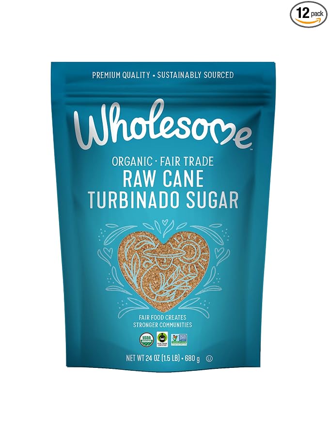 Wholesome Organic Raw Cane Turbinado 24oz, 12-Pack