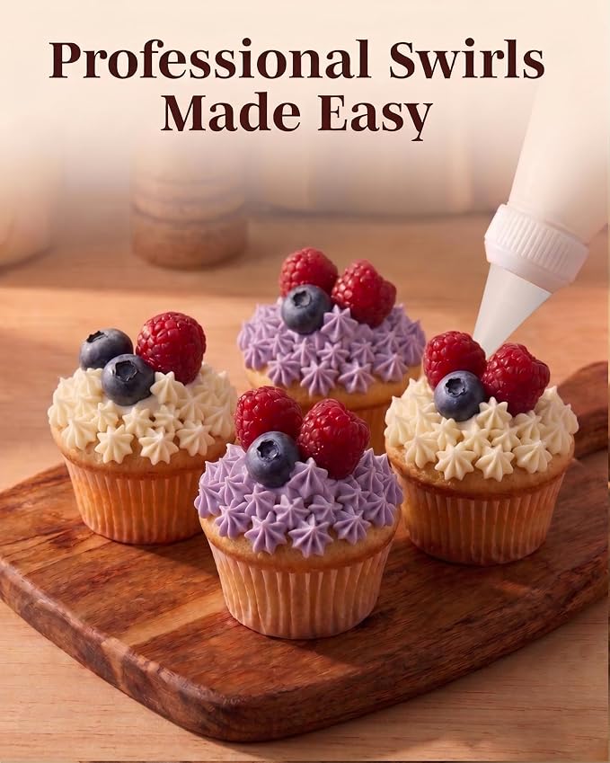 Reusable Plastic Piping Tips Standard Size Star Tip #17 20 Pack with 2 Couplers Star Icing Nozzle for Cake Decoration, Dessert Design Baking Supplies and Piping Bags Base Ø 0.75"Height 1.25"