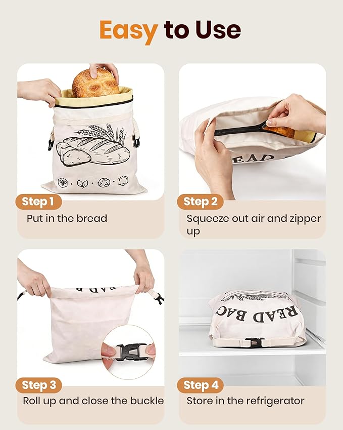2 Pack XLarge Beeswax Bread Bags for Homemade Bread,16.75 x 13 Inch Reusable Sourdough Beeswax Bread Bags, Natural Cotton Bread Keeper to Lock in Freshness & Moisture–Eco-Friendly(European)