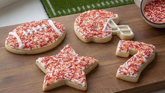 NCS Tampa Game Day Creamsicle Orange, Red, & White Jimmies Edible Sprinkles – Cupcake, Cake & Cookie Decorations, 7 oz