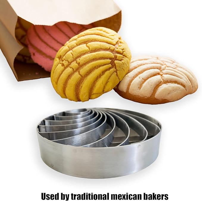 Concha Cutter Mexican Bread Mold Made Of Stainless Steel 4.1 Inch Concha Stamp Two Sided Mold For Pan Dulce Mexicano Cortadora De Pan, Bread Shape Cutter