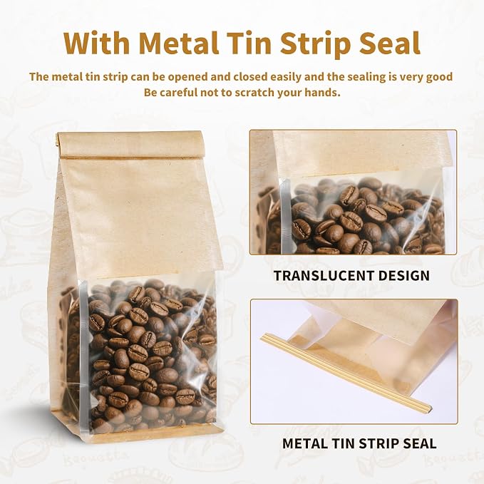 100 Pack Bread Bags for Homemade Breads，Small Bakery Bags with Window，Cookie Bags with Tin Tie，Bagel Bag，Coffee bag，Sourdough Bread Bags Foods Packaging Storage