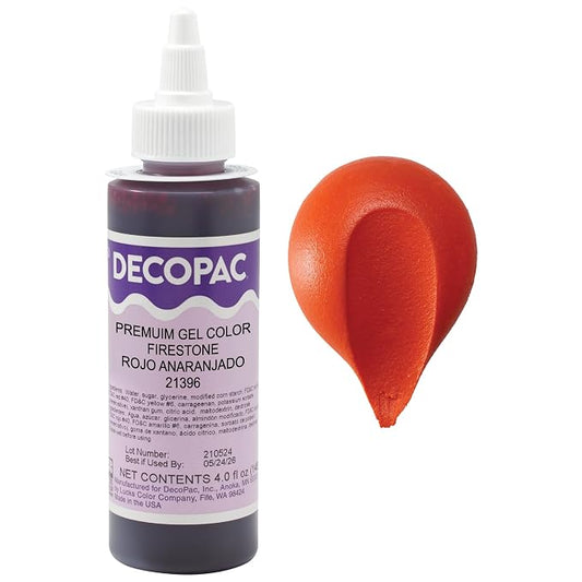 DecoPac Firestone Trend Premium Gel Color Cake Decorations, Red Food Coloring - Red Gel Color - 4 Fl Oz
