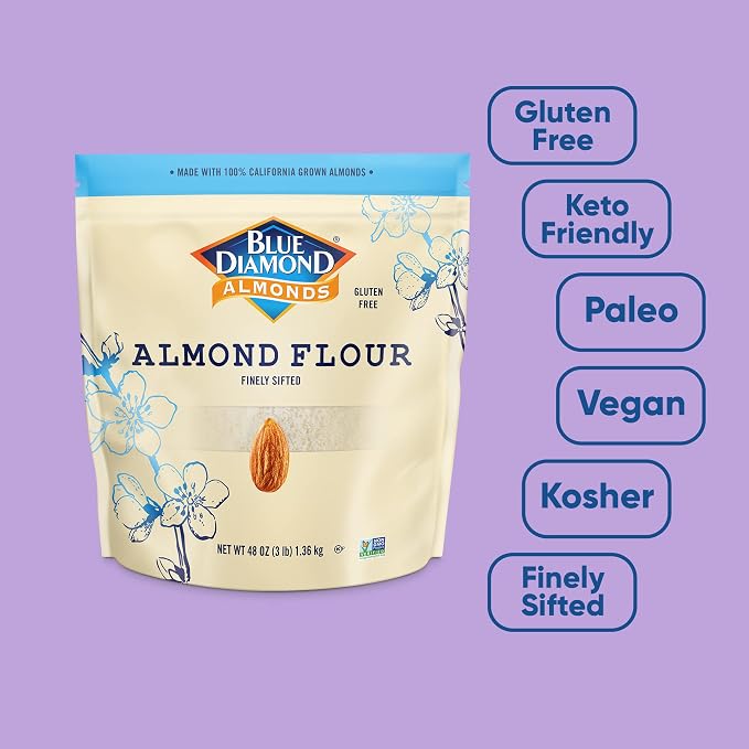 Blue Diamond Almonds Almond Flour, Gluten Free, Blanched, Finely Sifted, 48 oz (Pack of 2)