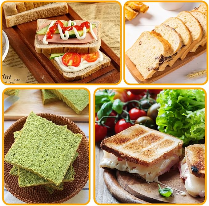 Non-Stick Pullman Pan with Lid, Loaf Pan with Lid, Carbon Steel Corrugated Bread Toast Box Mold with Cover for Baking Bread Sandwich,1 lb Dough with 3 PCS Dough Scraper Cutter