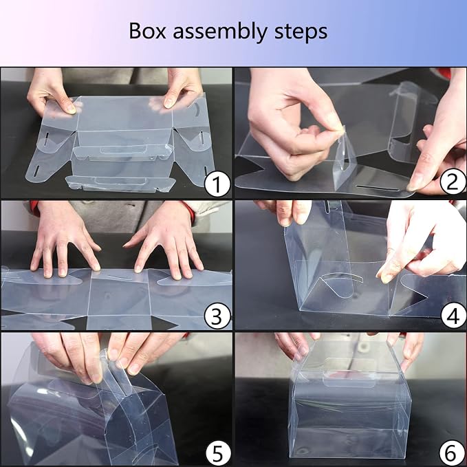 Clear Cupcake Boxes 12pcs, 6.5x3.7x3.5in Plastic Gable with Handle | Clear plastic gable boxes with handle. Food-grade PET, 12PK for cupcakes, cookies, party treats & gifts. Sturdy carry design