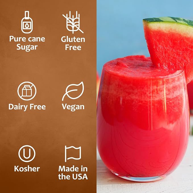 Syruvia Watermelon Syrup, Flavored Syrup for Cocktails, Fruit Drinks, Lemonades, and Desserts – 25.4 fl oz - with Pump