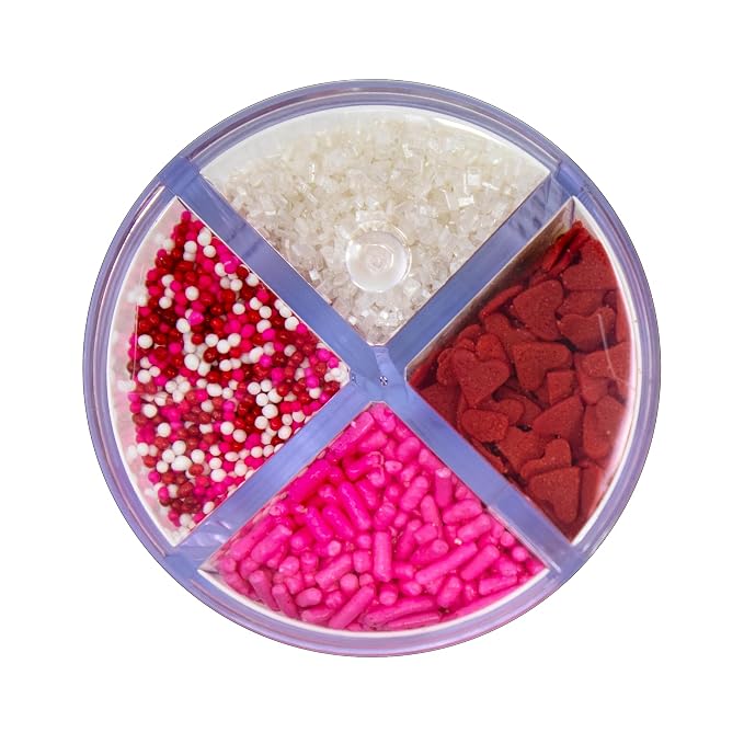 Mystic Sprinkles 4 Cell Sprinkle Assortments (Lot's of Hearts, Midi)