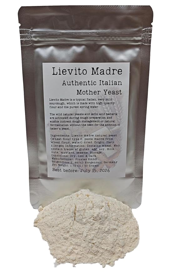 Lievito Madre Starter Culture - Authentic Italian Mother Yeast - Mild Sourdough from Italy for Natural Fermentation, Traditional Baker's Yeast Sourdough with Active Wild Natural Yeasts