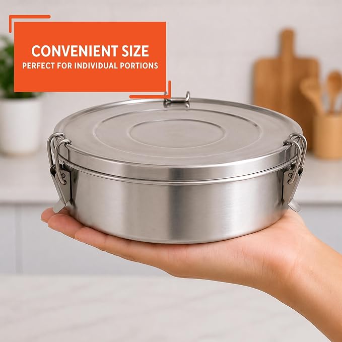IMUSA 1.5Qt Stainless Steel Flan Mold with Lid, Round Baking Pan for Flan, Cheesecake, Pudding, and Desserts, Silver