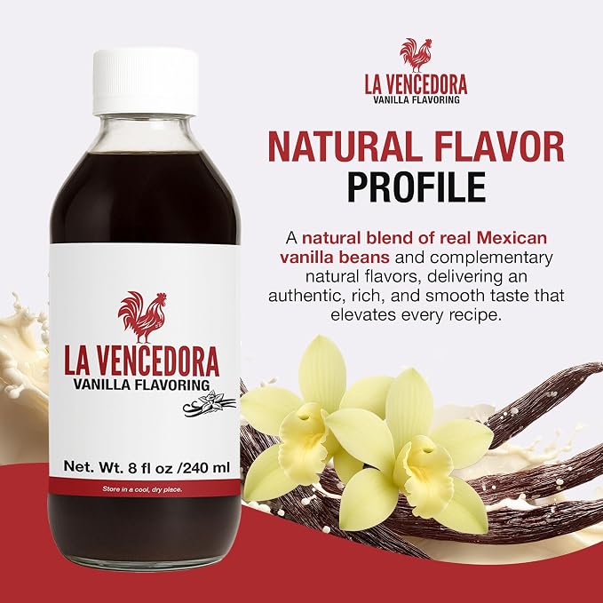 La Vencedora Mexican Vanilla – 8oz Bottles (Pack of 2) – Traditional Vanilla Flavoring for Baking, Cooking & Desserts – Made in Mexico