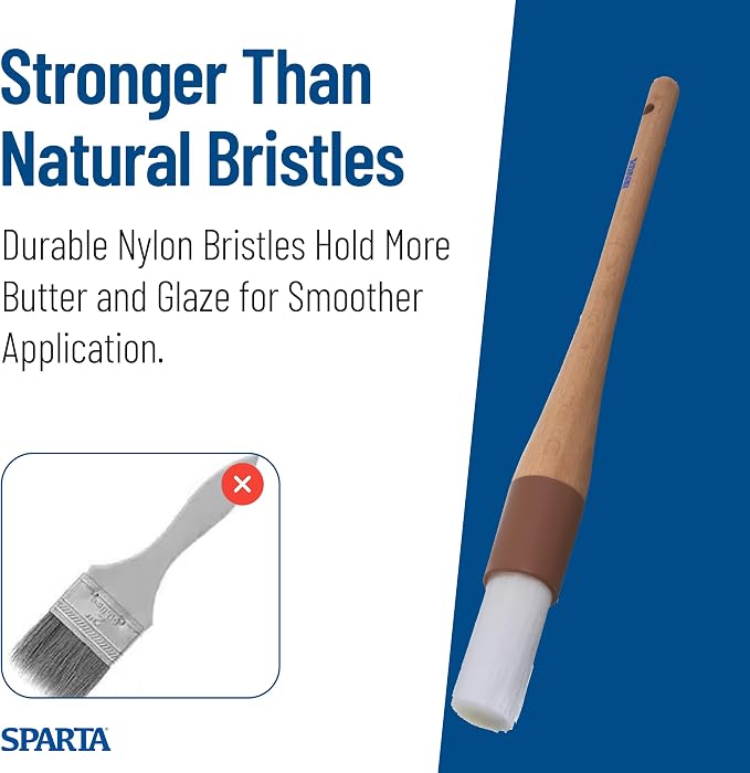 SPARTA Pastry Brush Round – 4040000 Round Basting Brush with Nylon Bristles and Hardwood Handle for Commercial, Kitchens, Restaurants, Catering, 1in, Pack of 12