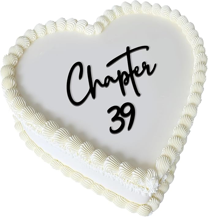 Chapter 39 Cake Topper for Women, 39th Birthday Cake Decoration, Black Acrylic Script Flat Cake Topper, Milestone Birthday Cake Decor for Her, Elegant Minimalist Style (chapter 39)